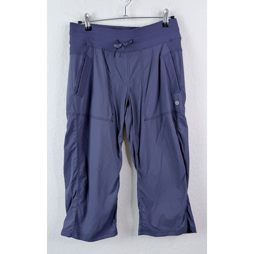 Lululemon Dance Studio Crop Capri Pants Sz 6 Navy Blue Drawstring Athletic